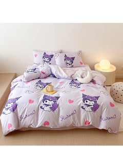 اشتري 4-Piece Kuromi Cotton Comfortable Set Fitted Sheet Set Children'S Day Gift Birthday Gift في السعودية