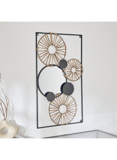 Buy Sonet Metal Wall Art With Mirror 82 x 47.5 x 3 cm in Saudi Arabia