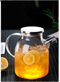 اشتري Glass Water Pitche,Borosilicate Glass Teapot for Hot/Cold Water，Glass Water Kettle 1.6L في الامارات