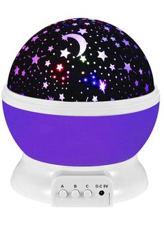 Buy Toys for 2-7 Year Old Girls Baby Night Light with Projector 360 Degree Rotation 4 LED Bulbs 9 Light Color Changing USB Cable Best Night Lights for Kids Adults and Nursery Decor purple in UAE