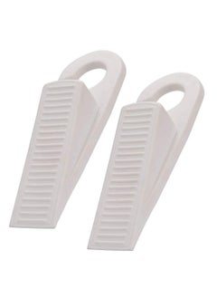 اشتري Door Stopper,  Rubber Hook Type Door Stopper, Door Stop Works on All Floor Surfaces, Control The Size of The Door Gaps and Prevent The Lock Outs,1 Inch Thick, 2 Pack White في السعودية