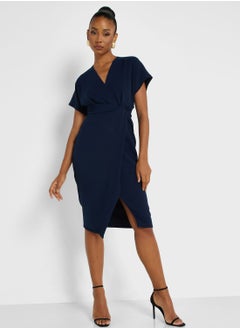 Buy V-Neck Side Slit Dress in Saudi Arabia