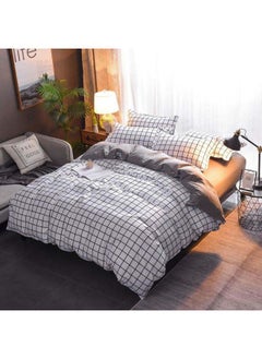 Buy 4-Piece European Style Luxury Jacquard Bedding Set Polyester Grey/Black in Saudi Arabia