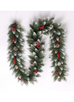 Buy Christmas Garland for Christmas, 9 Ft with Pine Cones and Red Berries in Saudi Arabia