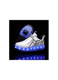 اشتري Breathability Roller Shoes USB Charge Girls Boys Sneakers with Wheels LED Roller Skates Shoes Multicolour في الامارات