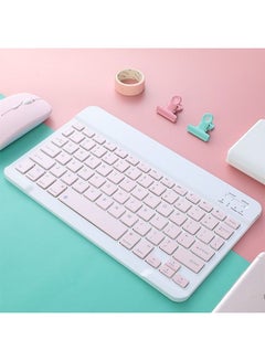 Buy Bluetooth Keyboard and Mouse Combination, Ultra-Thin Portable Wireless Mouse Keyboard Set, Compatible with Ios/Android/Windows System, Suitable for Tablet/Phone/Computer (Pink) in Saudi Arabia