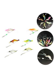 Buy 6pcs Soft Luminous Shrimp Lure Set, 6 Colors Shrimp Bait Shrimp Lures Fishing Bait with Hooks Beads Fishing Tackles for Freshwater Saltwater Bass Trout Catfish Salmon in Saudi Arabia