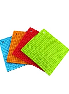 Buy Square Shape Silicone Anti Hot Heat Resistant Pot Holder 17.5*17.5Cm Multi Color in Saudi Arabia