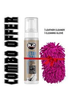 Buy Combo Offer-Buy K2 Letan Foam Leather Cleaner-K205 Removes Stain And Dirt-200ml & Microfibre Chenille Cleaning Supplies Coral Car Wash Glove in Saudi Arabia