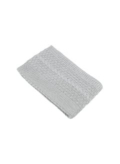 Buy Jordan 100% Cotton Knitted Throw Gray 130X170 Cm in Saudi Arabia