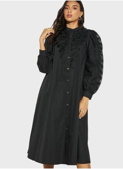 Buy Lace Detail Shirt Dress in UAE