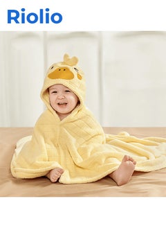 Buy Baby Hooded Towel, Wearable Hooded Towel, Suitable for Boys and Girls, Absorbent Hooded Towel for Toddlers, 105 cm x 105 cm, 0-6 Years, Little Yellow Duck Design. in Saudi Arabia