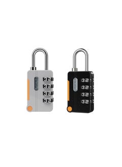 Buy 2 Pcs Luggage Password Padlock Resettable Gym Locks Combination Padlock Multipurpose Security Lock for School Gate Backpacks Cabinets Black Grey in Saudi Arabia