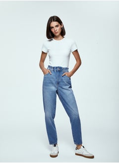 Buy Elastic Waist Slouchy Fit Women's Jean Trousers in Egypt