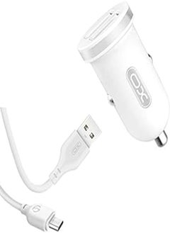 Buy XO TZ08 Car Charger With Micro Cable - White in Egypt