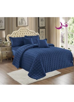 Buy Quilt set, winter bedspread, two-piece soft velvet without fur, 6-piece compressed system, size 240x220 in Saudi Arabia