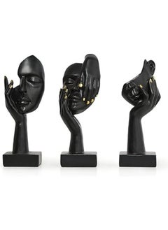 Buy Funterest Black Decor Thinker Statues For Home Decor Set Of 3, 6.7" H Resin Statues Shelf Decor Accents, Table Decorations For Living Room Bedroom Office, Bookshelf Decorative Objects in Egypt