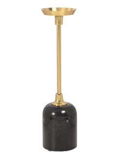 Buy Mett Pillar Candle Holder, Black & Gold - 10x41 cm in UAE