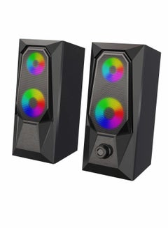 Buy Computer Speakers, RGB Color LED Light-Emitting Speakers, USB2.0 Channel PC Speakers, Stereo Subwoofer Computer Speakers, Suitable for PC, Tablet, Notebook, Desktop Computer, Mobile Phone, MP3, MP4 in Saudi Arabia