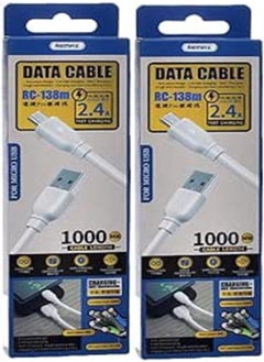 اشتري Remax rc-138m fast charging and data transmission lightning cable with 2.4a output 1000mm set of 2 pieces - white في مصر