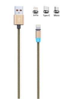 Buy LED Light Strong Tight Magnetic Cable 3 Plugs Type-c / Micro / Lightning / S59 in Saudi Arabia