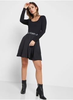 Buy Logo Waist Knitted Dress in Saudi Arabia