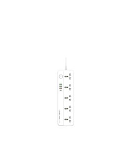Buy SC5415 Universal Power Strip With 4 USB Port PD/QC 3.0 20W Power, 5 Outlets And Switch Button, 2500W - White in Egypt
