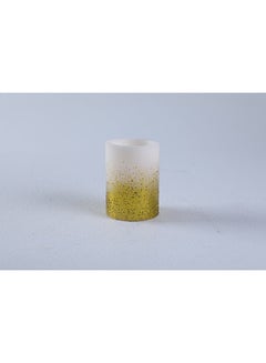 Buy Sparkle Led Wax Pillar Candle Dia8x10cm Gold in UAE
