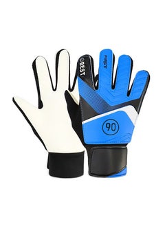 Buy A Pair Kids Goalkeeper Gloves Finger Protection Latex Soccer Goalie Gloves Teenagers Breathable Sports Hand Protection and Collision Prevention Latex+PU Gloves 6# Blue/Black/Beige in Saudi Arabia