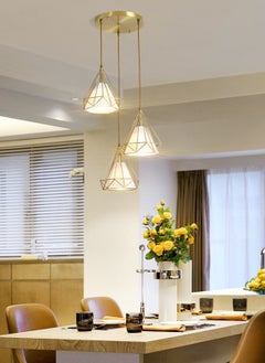 Buy Modern and Simple LED 3-Color Light-Adjustable Chandelier, Suitable for Homes, Restaurants, and Bars in Saudi Arabia