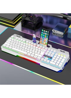 Buy K-Snake Mechanical Feel Keyboard Mouse Kit USB Wired 104 Keycaps Computer Keyboard, Style: Single Keyboard (White) in Saudi Arabia