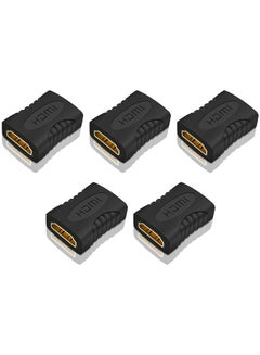 Buy Pack of 5 HDMI Female To Female Coupler Extender Adapter Black in Saudi Arabia