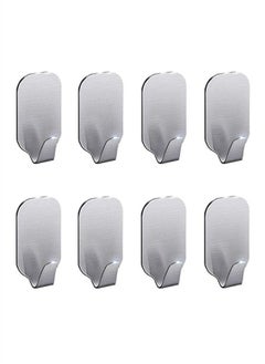 اشتري Waterproof Rust Resistant Strong Adhesive Stainless Steel Hooks 8 Pack في السعودية