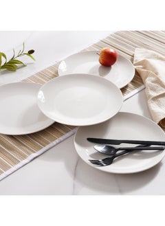 اشتري Essentials 4-Piece Porcelain Dinner Plate Dia27Cm - White في الامارات