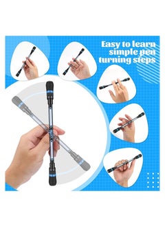 Buy Spinning Pen, 4Pcs Spinning Rotating Pen, Rolling Finger Rotating Pen, Fidget Pens, Anti Slip Coating Spinning Rotating Pen, Decompression Gel pens, for Kids Adults in UAE