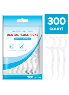 Buy 300-pcs dental floss toothpick,teeth stick,tooth picks,floss picks,teeth cleaning，family size (300 picks) in UAE