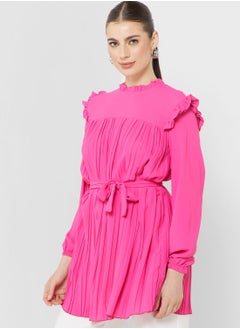 Buy Pleated Tunic With Belt in UAE