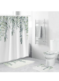 Buy Shower Curtain Mildew-Resistant Anti-Bacterial 3D Digital Printing Pattern Waterproof Heavy Weighted Hem Vine pattern( 180*180cm, with 12 Hooks) in UAE