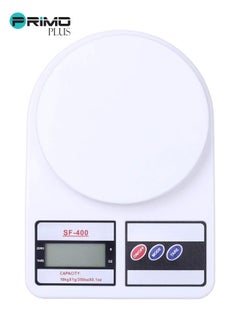 Buy Digital Kitchen Scale Up to 10 KG White 24.5x3.5x17cm in Saudi Arabia