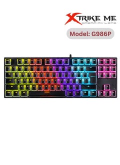 Buy Gaming Keyboard GK-986P Gaming Mechanical Keyboard Rainbow Backlight Wired Keyboard 87 Keys in UAE