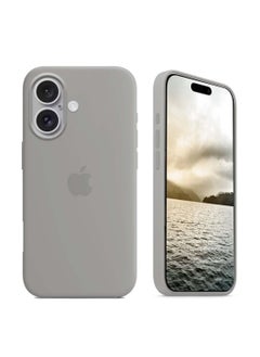 Buy Apple iPhone 16 Plus 2024 Premium Soft Liquid Silicone Case Cover - Grey in UAE