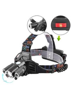 Buy W602 Powerful Headlamp with LED T6+XPE x 2pcs 18650 Battery and Zoom in and out in Egypt