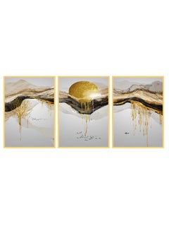 Buy Abstract Crystal Porcelain Decorative Wall Painting Set (A B C) in UAE