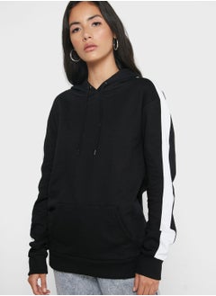 Buy Contrast Side Paneled Pocket Hoodie in Saudi Arabia