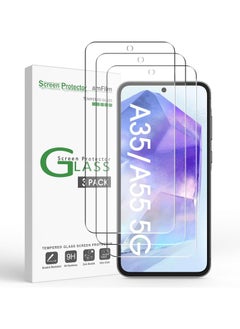 Buy amFilm 3 Pack Screen Protector for Samsung Galaxy A35/A55 5G 2024,9H Hardness Tempered Glass,Anti Scratch,Bubble Free,Easy Installation in Egypt