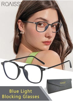 Buy Women's Blue Light Blocking Glasses, Blue Light Filter Computer Reading Gaming TV Phones Square Eyeglasses, Fashion Anti Eyestrain Headache Eyewear in Saudi Arabia