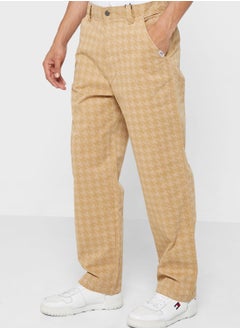 Buy Houndstooth Skater Pants Classic Khaki in UAE