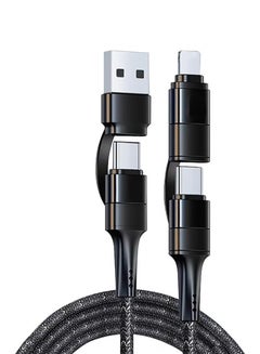 Buy 4FT 60W 4-in-1 USB C to Multi Charging Cable Combo IP/Type C/USB A Ports Nylon Braided Fast Charging Cord Compatible with iPad, MacBook, Samsung Galaxy S23 S22,Pixel 7, Android Smartphones in UAE
