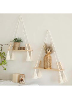 Buy Macrame Indoor Wall Hanging Shelf Hand Woven Bohemian Décor 34,98 x 57,53 in Egypt