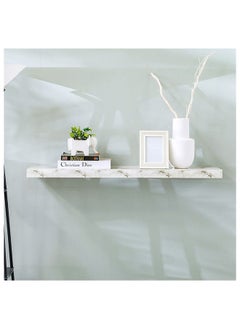 Buy Allano Floating Shelf Wooden Wall Mounted Shelf Display Invisible Metal Bracket Shelves For Decorations In Living Room Laundry Room Bed Room L 100 x W 23.5 x H 4.3 cm Grey Marble in UAE